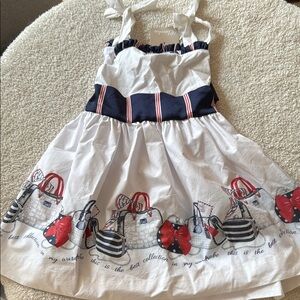 chic White and Navy Kids Dress